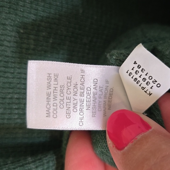 J. Jill Green Waffle Knit Top Size Small - Picture 8 of 8